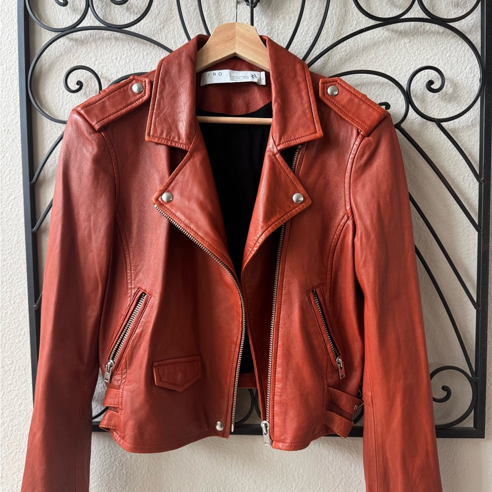 IRO Women's Vibrant Red Leather Jacket
